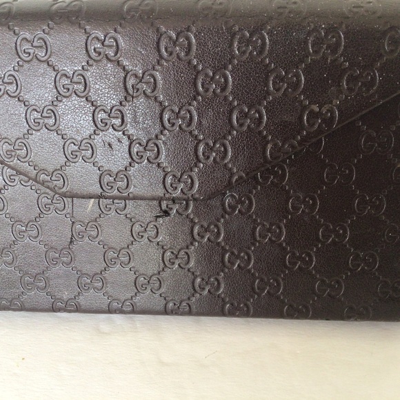 GUCCI BROWN MONOGRAM LEATHER GLASSES CASE - Picture 10 of 16